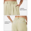 image:imageTHE GYM PEOPLE Womens Wide Leg Dress Pants Pull On Elastic Waist Straight Leg Stretchy Business Slacks Trousers with PocketsKhaki