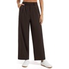 image:imageTHE GYM PEOPLE Womens Wide Leg Dress Pants Pull On Elastic Waist Straight Leg Stretchy Business Slacks Trousers with PocketsBrown