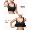 image:imageTHE GYM PEOPLE Womens Denim Scrunch Crop Tops V Neck Longline Casual Bra Padded Jean Cami with UBackBlack