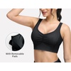 image:imageTHE GYM PEOPLE Womens Denim Scrunch Crop Tops V Neck Longline Casual Bra Padded Jean Cami with UBackBlack