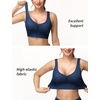image:imageTHE GYM PEOPLE Womens Denim Scrunch Crop Tops V Neck Longline Casual Bra Padded Jean Cami with UBackDark Blue