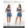 image:imageTHE GYM PEOPLE Womens Denim Scrunch Crop Tops V Neck Longline Casual Bra Padded Jean Cami with UBackDenim Blue