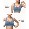image:imageTHE GYM PEOPLE Womens Denim Scrunch Crop Tops V Neck Longline Casual Bra Padded Jean Cami with UBackDenim Light Blue