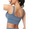 image:imageTHE GYM PEOPLE Womens Denim Scrunch Crop Tops V Neck Longline Casual Bra Padded Jean Cami with UBackDenim Light Blue