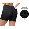image:imageTHE GYM PEOPLE Womens High Waisted Stretchy Jean Shorts Booty Lifting Pull On Denim Shorts with PocketsBlack