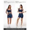 image:imageTHE GYM PEOPLE Womens High Waisted Stretchy Jean Shorts Booty Lifting Pull On Denim Shorts with PocketsDark Blue