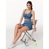 image:imageTHE GYM PEOPLE Womens High Waisted Stretchy Jean Shorts Booty Lifting Pull On Denim Shorts with PocketsDenim Blue