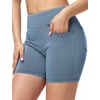 image:imageTHE GYM PEOPLE Womens High Waisted Stretchy Jean Shorts Booty Lifting Pull On Denim Shorts with PocketsDenim Light Blue