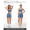 image:imageTHE GYM PEOPLE Womens High Waisted Stretchy Jean Shorts Booty Lifting Pull On Denim Shorts with PocketsDenim Light Blue