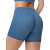 image:imageTHE GYM PEOPLE Womens Scrunch Booty Lifting Jean Shorts Stretchy Pull On Skiny Denim ShortsDenim Blue