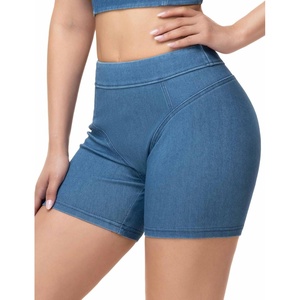 image:imageTHE GYM PEOPLE Womens Scrunch Booty Lifting Jean Shorts Stretchy Pull On Skiny Denim ShortsDenim Blue