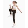 image:imageTHE GYM PEOPLE Girls Workout Leggings Kids High Waist Stretch Athletic Dance Yoga Pants with PocketsBrown