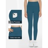 image:imageTHE GYM PEOPLE Girls Workout Leggings Kids High Waist Stretch Athletic Dance Yoga Pants with PocketsDark Blue Green
