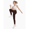 image:imageTHE GYM PEOPLE Girls Workout Leggings Kids High Waist Stretch Athletic Dance Yoga Pants with PocketsRed Brown