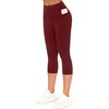 image:imageTHE GYM PEOPLE Tummy Control Workout Leggings with Pockets High Waist Athletic Yoga Pants for Women Running FitnessWine Red