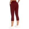 image:imageTHE GYM PEOPLE Tummy Control Workout Leggings with Pockets High Waist Athletic Yoga Pants for Women Running FitnessWine Red