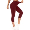 image:imageTHE GYM PEOPLE Tummy Control Workout Leggings with Pockets High Waist Athletic Yoga Pants for Women Running FitnessWine Red