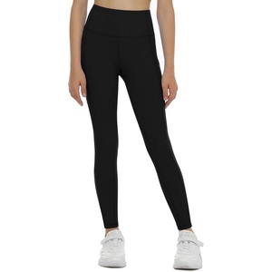 image:imageTHE GYM PEOPLE Girls Workout Leggings Kids High Waist Stretch Athletic Dance Yoga Pants with PocketsBlack