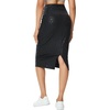 image:imageTHE GYM PEOPLE Womens High Waist Tummy Control Pencil Skirts Stretchy Bodycon Midi Skirt Below Knee with Back SlitBlack Leopard
