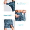image:imageTHE GYM PEOPLE Womens High Waist Tummy Control Pencil Skirts Stretchy Bodycon Midi Skirt Below Knee with Back SlitBlue Leopard