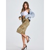 image:imageTHE GYM PEOPLE Womens High Waist Tummy Control Pencil Skirts Stretchy Bodycon Midi Skirt Below Knee with Back SlitCamel Leopard
