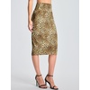 image:imageTHE GYM PEOPLE Womens High Waist Tummy Control Pencil Skirts Stretchy Bodycon Midi Skirt Below Knee with Back SlitCamel Leopard
