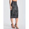 image:imageTHE GYM PEOPLE Womens High Waist Tummy Control Pencil Skirts Stretchy Bodycon Midi Skirt Below Knee with Back SlitDark Grey Leopard
