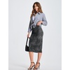image:imageTHE GYM PEOPLE Womens High Waist Tummy Control Pencil Skirts Stretchy Bodycon Midi Skirt Below Knee with Back SlitDark Grey Leopard