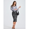 image:imageTHE GYM PEOPLE Womens High Waist Tummy Control Pencil Skirts Stretchy Bodycon Midi Skirt Below Knee with Back SlitDark Grey Leopard