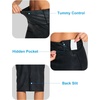 image:imageTHE GYM PEOPLE Womens High Waist Tummy Control Pencil Skirts Stretchy Bodycon Midi Skirt Below Knee with Back SlitFaux Leather Coated
