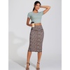 image:imageTHE GYM PEOPLE Womens High Waist Tummy Control Pencil Skirts Stretchy Bodycon Midi Skirt Below Knee with Back SlitLeopard