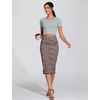 image:imageTHE GYM PEOPLE Womens High Waist Tummy Control Pencil Skirts Stretchy Bodycon Midi Skirt Below Knee with Back SlitLeopard