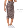 image:imageTHE GYM PEOPLE Womens High Waist Tummy Control Pencil Skirts Stretchy Bodycon Midi Skirt Below Knee with Back SlitLeopard