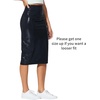 image:imageTHE GYM PEOPLE Womens High Waist Tummy Control Pencil Skirts Stretchy Bodycon Midi Skirt Below Knee with Back SlitLight Leather