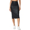 image:imageTHE GYM PEOPLE Womens High Waist Tummy Control Pencil Skirts Stretchy Bodycon Midi Skirt Below Knee with Back SlitBlack Leopard