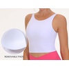 image:imageTHE GYM PEOPLE Women Sports Bra Sleeveless Padded Running Workout Tank Tops  UShaped Beauty Back Highstretch fabric Crop design Sleeveless Removable pads Ideal for workout and daily wearWhite