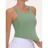image:imageTHE GYM PEOPLE Women Sports Bra Sleeveless Padded Running Workout Tank Tops  UShaped Beauty Back Highstretch fabric Crop design Sleeveless Removable pads Ideal for workout and daily wearJasmine Green