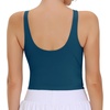 image:imageTHE GYM PEOPLE Women Sports Bra Sleeveless Padded Running Workout Tank Tops  UShaped Beauty Back Highstretch fabric Crop design Sleeveless Removable pads Ideal for workout and daily wearDark Green Blue