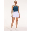 image:imageTHE GYM PEOPLE Women Sports Bra Sleeveless Padded Running Workout Tank Tops  UShaped Beauty Back Highstretch fabric Crop design Sleeveless Removable pads Ideal for workout and daily wearDark Green Blue