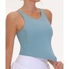 image:imageTHE GYM PEOPLE Women Sports Bra Sleeveless Padded Running Workout Tank Tops  UShaped Beauty Back Highstretch fabric Crop design Sleeveless Removable pads Ideal for workout and daily wearDenim Blue