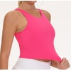image:imageTHE GYM PEOPLE Women Sports Bra Sleeveless Padded Running Workout Tank Tops  UShaped Beauty Back Highstretch fabric Crop design Sleeveless Removable pads Ideal for workout and daily wearBright Pink