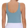 image:imageTHE GYM PEOPLE Women Sports Bra Sleeveless Padded Running Workout Tank Tops  UShaped Beauty Back Highstretch fabric Crop design Sleeveless Removable pads Ideal for workout and daily wearDenim Blue