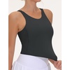 image:imageTHE GYM PEOPLE Women Sports Bra Sleeveless Padded Running Workout Tank Tops  UShaped Beauty Back Highstretch fabric Crop design Sleeveless Removable pads Ideal for workout and daily wearCharcoal Grey