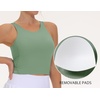 image:imageTHE GYM PEOPLE Women Sports Bra Sleeveless Padded Running Workout Tank Tops  UShaped Beauty Back Highstretch fabric Crop design Sleeveless Removable pads Ideal for workout and daily wearJasmine Green