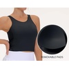 image:imageTHE GYM PEOPLE Women Sports Bra Sleeveless Padded Running Workout Tank Tops  UShaped Beauty Back Highstretch fabric Crop design Sleeveless Removable pads Ideal for workout and daily wearBlack