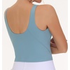 image:imageTHE GYM PEOPLE Women Sports Bra Sleeveless Padded Running Workout Tank Tops  UShaped Beauty Back Highstretch fabric Crop design Sleeveless Removable pads Ideal for workout and daily wearDenim Blue