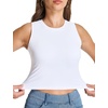 image:imageTHE GYM PEOPLE Womens Workout Crop Tops Yoga Athletic Sleeveless Shirts  Crop Tank Tops Sleeveless Wide Elastic Straps Crewneck Breathable Soft Ideal for Yoga Running Workout or CasualWhite