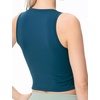 image:imageTHE GYM PEOPLE Womens Workout Crop Tops Yoga Athletic Sleeveless Shirts  Crop Tank Tops Sleeveless Wide Elastic Straps Crewneck Breathable Soft Ideal for Yoga Running Workout or CasualDark Blue Green