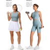 image:imageTHE GYM PEOPLE Womens Workout Crop Tops Yoga Athletic Sleeveless Shirts  Crop Tank Tops Sleeveless Wide Elastic Straps Crewneck Breathable Soft Ideal for Yoga Running Workout or CasualDenim Blue