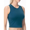 image:imageTHE GYM PEOPLE Womens Workout Crop Tops Yoga Athletic Sleeveless Shirts  Crop Tank Tops Sleeveless Wide Elastic Straps Crewneck Breathable Soft Ideal for Yoga Running Workout or CasualDark Blue Green